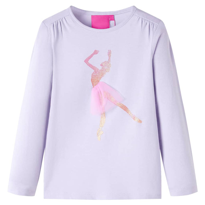 Load image into Gallery viewer, VidaXL Kindershirt met lange mouwen 128 lichtlila
