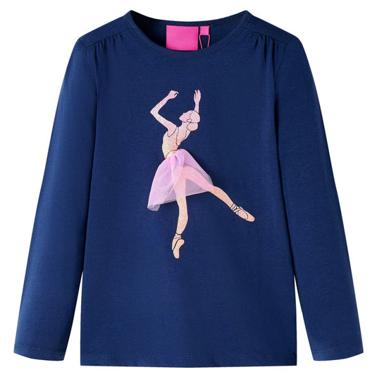 Vidaxl kindershirt met lange mouwen 92 marineblauw