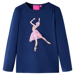 Vidaxl kindershirt met lange mouwen 128 marineblauw