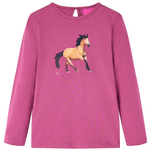Vidaxl kindershirt met lange mouwen 140 frambooskleurig
