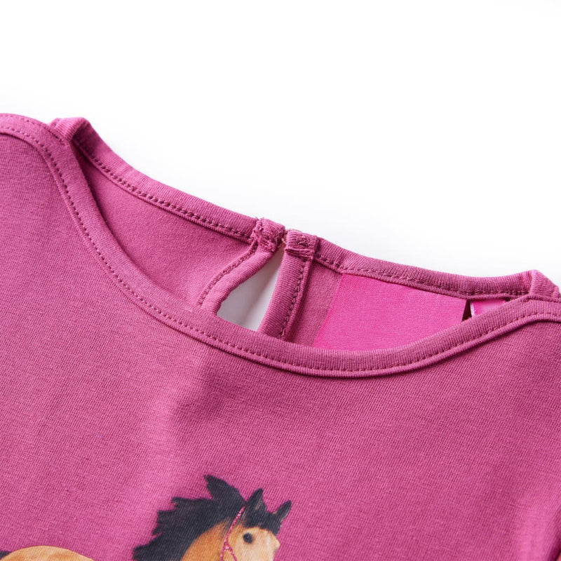 Load image into Gallery viewer, VidaXL Kindershirt met lange mouwen 128 frambooskleurig
