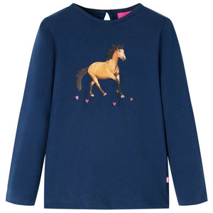Vidaxl kindershirt met lange mouwen 104 marineblauw