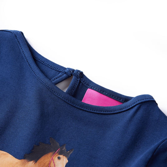 Vidaxl kindershirt met lange mouwen 104 marineblauw