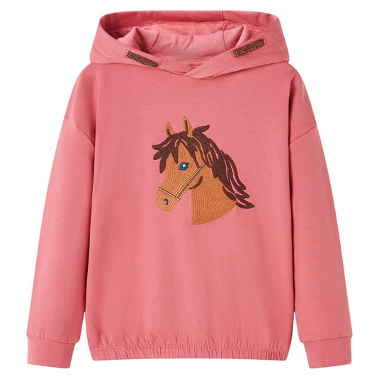 Vidaxl kindertrui met capuchon 104 oudroze