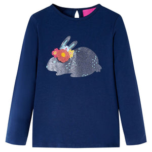 Vidaxl kindershirt met lange mouwen 104 marineblauw