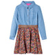 Vidaxl kinderjurk met lange mouwen 140 marineblauw en denimblauw