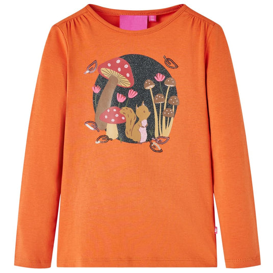 Vidaxl kindershirt met lange mouwen 92 oranjebruin