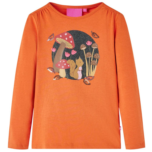 Vidaxl kindershirt met lange mouwen 104 oranjebruin