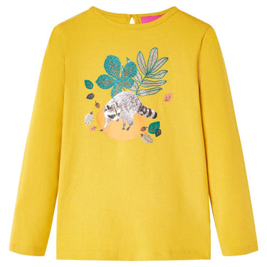 Vidaxl kindershirt met lange mouwen 128 okerkleurig