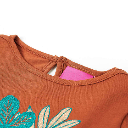 Vidaxl kindershirt met lange mouwen 140 cognackleurig