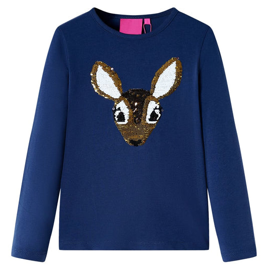 Vidaxl kindershirt met lange mouwen 92 marineblauw