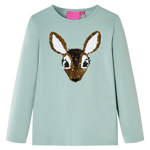 Vidaxl kindershirt met lange mouwen 128 middelmintkleurig