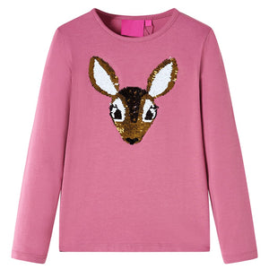 Vidaxl kindershirt met lange mouwen 92 frambozenkleurig