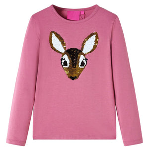 Vidaxl kindershirt met lange mouwen 104 frambozenkleurig