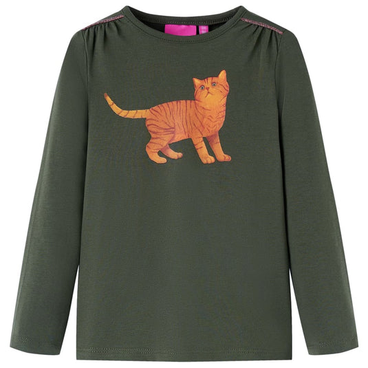 Vidaxl kindershirt met lange mouwen 92 kakikleurig