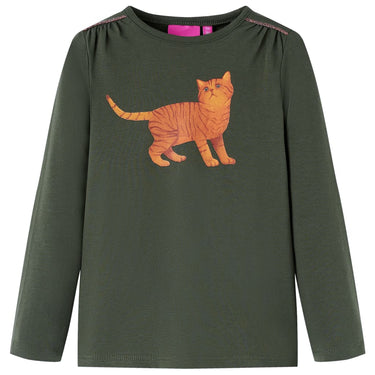 Vidaxl kindershirt met lange mouwen 128 kakikleurig