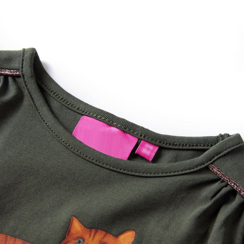 Load image into Gallery viewer, Vidaxl kindershirt met lange mouwen 128 kakikleurig
