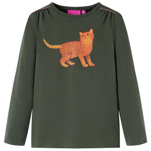 Vidaxl kindershirt met lange mouwen 140 kakikleurig