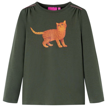 Vidaxl kindershirt met lange mouwen 140 kakikleurig