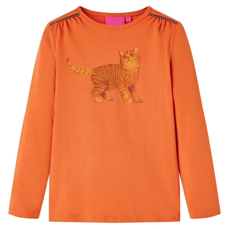 Load image into Gallery viewer, Vidaxl kindershirt met lange mouwen 128 oranjebruin
