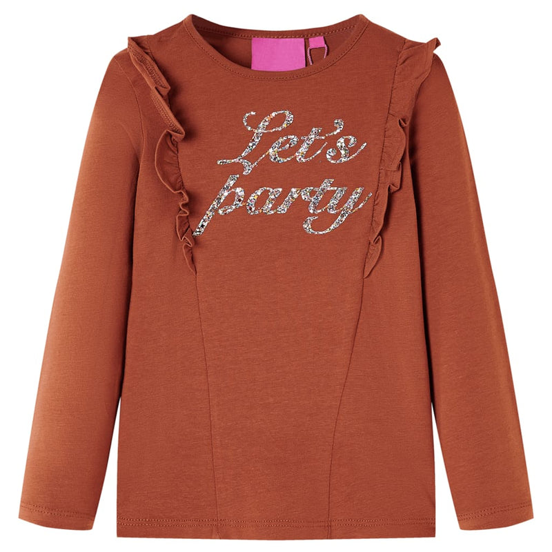 Load image into Gallery viewer, Vidaxl kindershirt met lange mouwen 140 cognackleurig
