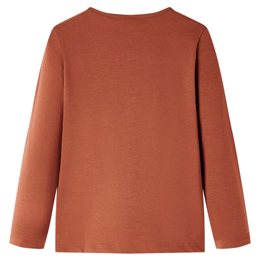 Vidaxl kindershirt met lange mouwen 140 cognackleurig