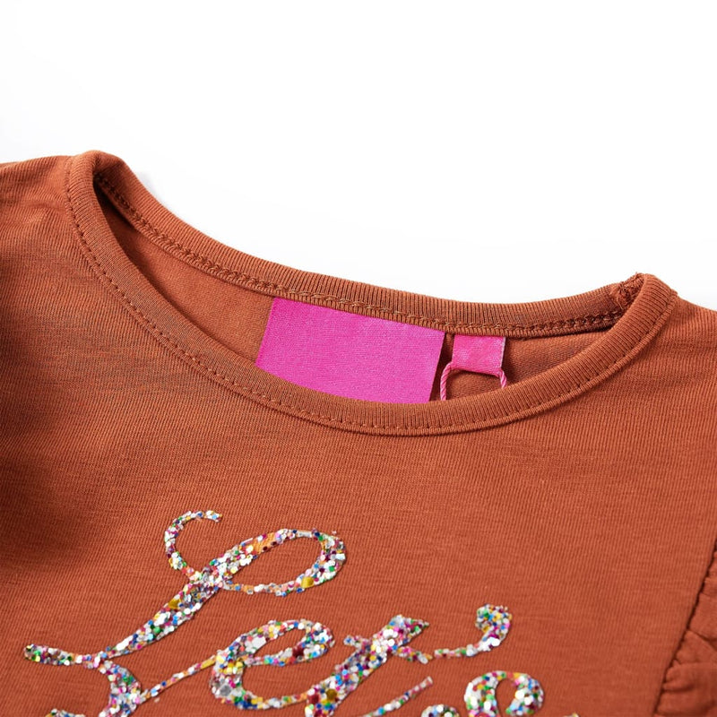 Load image into Gallery viewer, Vidaxl kindershirt met lange mouwen 140 cognackleurig
