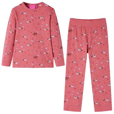 Vidaxl kinderpyjama met lange mouwen 92 oudroze
