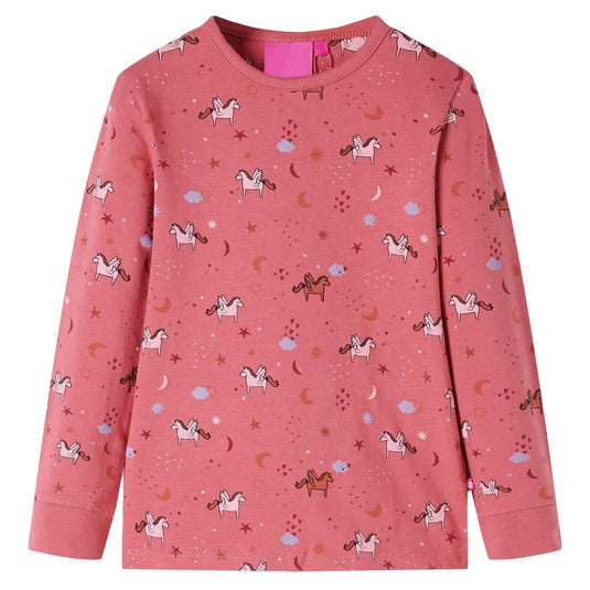 Vidaxl kinderpyjama met lange mouwen 128 oudroze