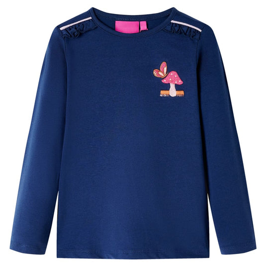 Vidaxl kindershirt met lange mouwen 140 marineblauw