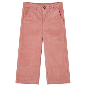 Vidaxl kinderbroek 128 ribfluweel oudroze