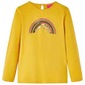 Vidaxl kindershirt met lange mouwen 116 okerkleurig