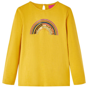 Vidaxl kindershirt met lange mouwen 128 okerkleurig