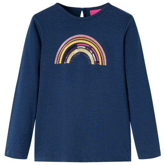 Vidaxl kindershirt met lange mouwen 104 marineblauw