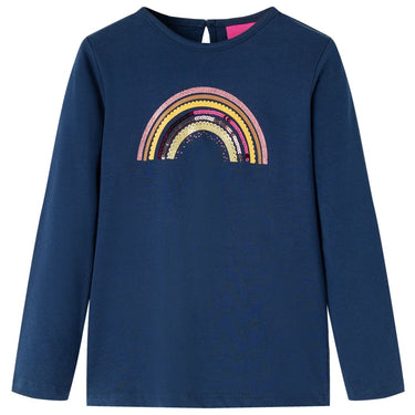 Vidaxl kindershirt met lange mouwen 128 marineblauw
