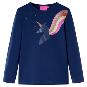 Vidaxl kindershirt met lange mouwen 92 marineblauw