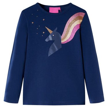 Vidaxl kindershirt met lange mouwen 92 marineblauw
