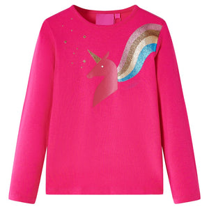 Vidaxl kindershirt met lange mouwen 92 felroze