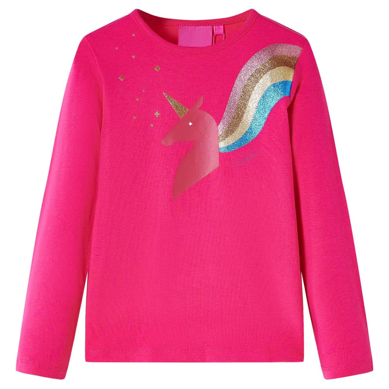 Afbeelding laden in galerijviewer, Vidaxl kindershirt met lange mouwen 128 felroze
