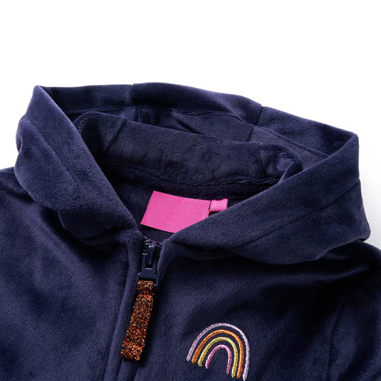 Vidaxl kinderjas met capuchon 104 marineblauw