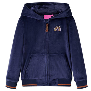 Vidaxl kinderjas met capuchon 116 marineblauw