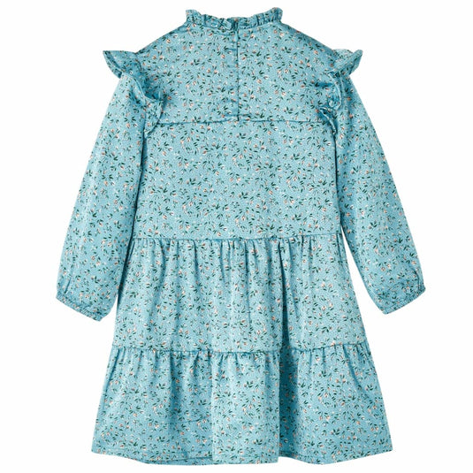 Vidaxl kinderjurk met lange mouwen 116 blauw