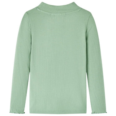 Vidaxl kindershirt met lange mouwen lage col 128 donkermintkleurig