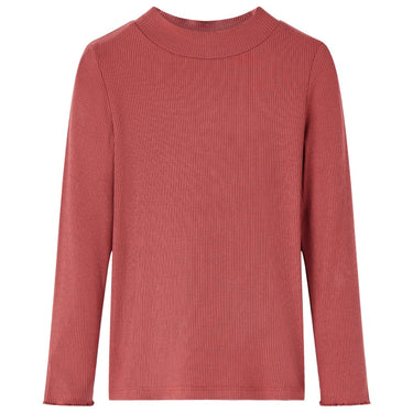 Vidaxl kindershirt met lange mouwen en lage col 104 roodbruin