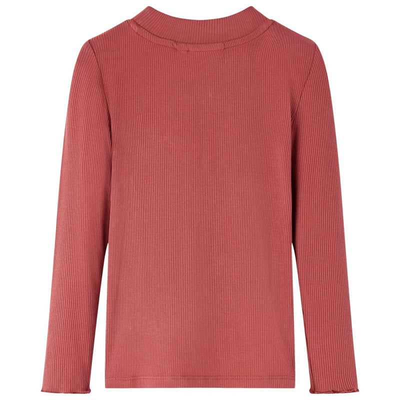 Load image into Gallery viewer, VidaXL Kindershirt met lange mouwen en lage col 116 roodbruin
