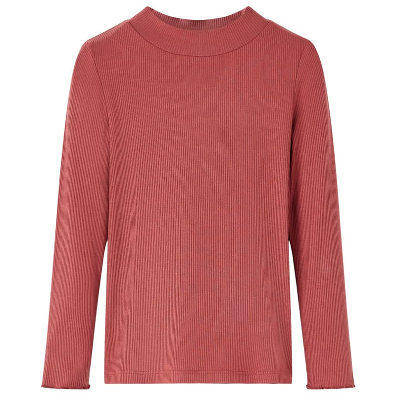 Load image into Gallery viewer, VidaXL Kindershirt met lange mouwen en lage col 128 roodbruin
