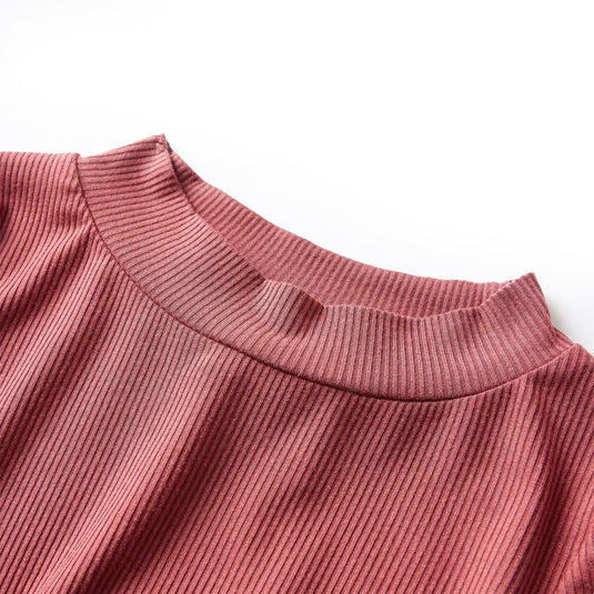 Vidaxl kindershirt met lange mouwen en lage col 140 roodbruin