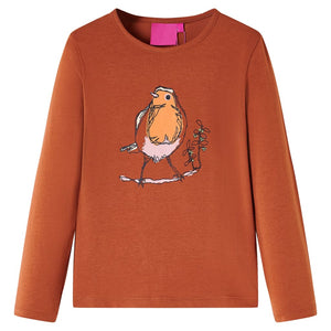 Vidaxl kindershirt met lange mouwen 140 cognackleurig