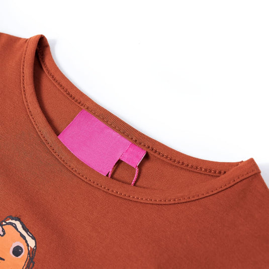 Vidaxl kindershirt met lange mouwen 140 cognackleurig