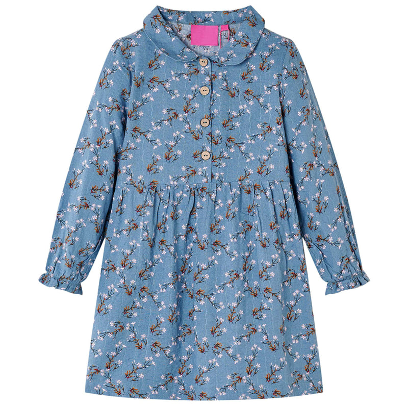 ギャラリービューアに画像をロードする, Vidaxl kinderjurk met lange mouwen 128 petrolkleurig
